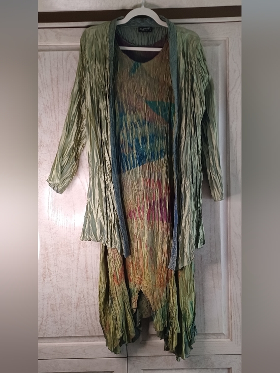 Lee Andersen Dresses & Skirts - Lee Anderson Vtg Folk Art Dress And Matching Cardigan